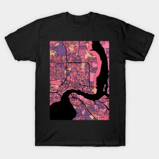 Jacksonville Map Pattern in Purple & Pink T-Shirt